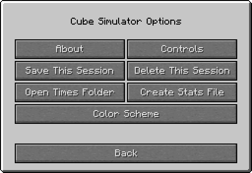 Cube Sim Options GUI